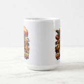 Funny Sci-Fi Fantasy Meme Art, Alien Riding Dinosa Kaffeetasse (Mittel)