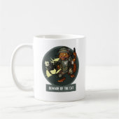 Funny Sci-fi Marine Orange Cat Vorsicht vor der Ka Kaffeetasse (Links)