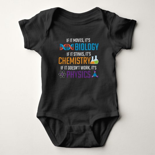 Funny Science Biology Chemistry Physical Teacher Baby Strampler (Vorderseite)