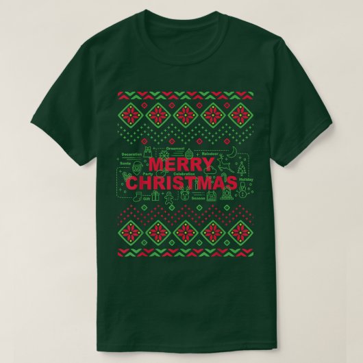 Funny Science & Biology Ugly Sweater Christmas 737 T-Shirt (Design vorne)