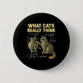 Funny Science Cat Physics What Cats Think Gift Men Button (Vorderseite)