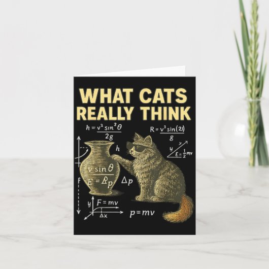Funny Science Cat Physics What Cats Think Gift Men Karte (Vorderseite)