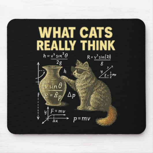 Funny Science Cat Physics What Cats Think Gift Men Mousepad (Vorne)