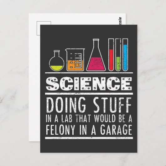 Funny Science Chemistry T Shirt für Nerd Postkarte (Vorne/Hinten)