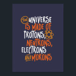 Funny Science Chemistry Universe Made of Morons Poster<br><div class="desc">Das Universum besteht aus Protonen, Neutronen, Elektronen und Moronen. Funny und sarkastisches Design für diejenigen, die Liebe Chemistry Witze, Pun, Sarkasmus und Spaß. Coole und humorvolle Ware für Chemielehrer, Chemiker und Wissenschaftsstudenten. Ideal für Wissenschaftsfreaks, Nerd, Gymnasiallehrer und Schüler, die Liebe Biologie, Physik und Chemie. Große Weihnachtsgeschenke und Geburtstagsgeschenk für Sohn,...</div>