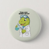 Funny Science Dinosaur Chemist "Dino-mite" Valenti Button (Vorderseite)