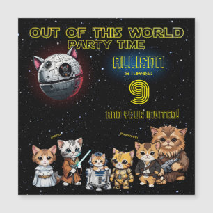 Funny Science Fiction Kitty Cat Custom Einladung