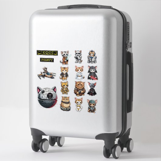Funny Science Fiction Kitty Cat Custom Einladung Aufkleber (Koffer)