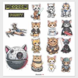 Funny Science Fiction Kitty Cat Custom Einladung Aufkleber