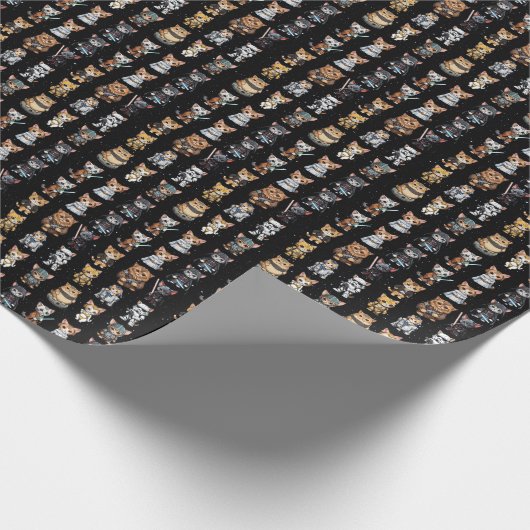 Funny Science Fiction Kitty Cat Custom Einladung Geschenkpapier (Ecke)