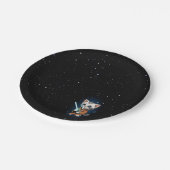 Funny Science Fiction Kitty Cat Custom Einladung Pappteller (Schrägansicht)