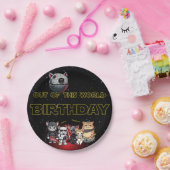 Funny Science Fiction Kitty Cat Custom Einladung Pappteller (Party)