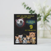 Funny Science Fiction Kitty Cat Custom Einladung Postkarte (Stehend Vorderseite)