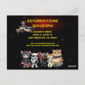 Funny Science Fiction Kitty Cat Custom Einladung Postkarte (Rückseite)