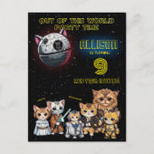 Funny Science Fiction Kitty Cat Custom Einladung Postkarte (Vorderseite)