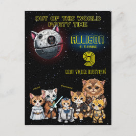 Funny Science Fiction Kitty Cat Custom Einladung Postkarte