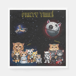Funny Science Fiction Kitty Cat Custom Einladung Serviette