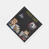 Funny Science Fiction Kitty Cat Custom Einladung Serviette (Ecke)