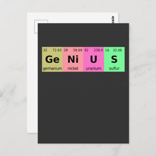 Funny Science Genius Periodic Tabelle der Elemente Postkarte (Vorne/Hinten)
