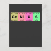 Funny Science Genius Periodic Tabelle der Elemente Postkarte (Vorderseite)