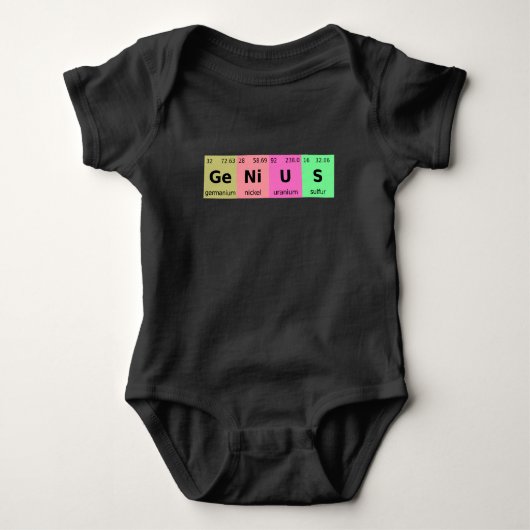 Funny Science Genius Periodische Tabelle der Eleme Baby Strampler (Vorderseite)