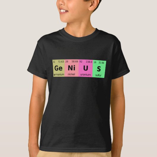 Funny Science Genius Periodische Tabelle der Eleme T-Shirt (Vorderseite)