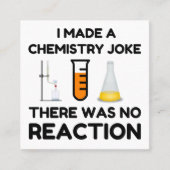Funny Science lover Chemie Witz Quadratische Visitenkarte (Vorderseite)