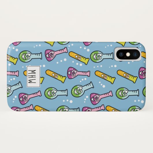 Funny Science Pattern benutzerdefinierte monogramm Case-Mate iPhone Hülle (Rückseite (Horizontal))