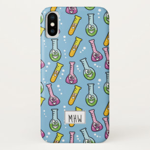 Funny Science Pattern benutzerdefinierte monogramm iPhone X Hülle