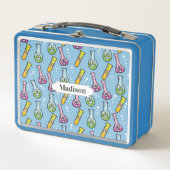 Funny Science Pattern individuelle Name Lunch Box (Vorderseite)