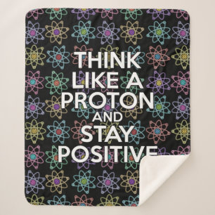 Funny Science Positives Zitat farbiges Atom Muster Sherpadecke