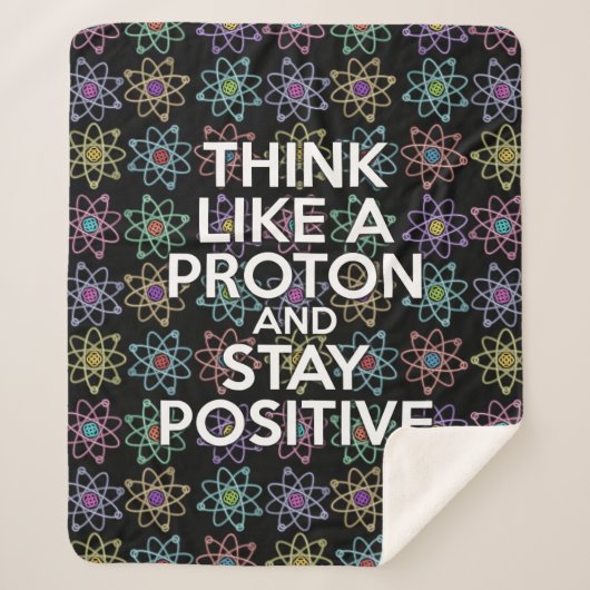 Funny Science Positives Zitat farbiges Atom Muster Sherpadecke (Vorderseite)