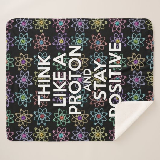 Funny Science Positives Zitat farbiges Atom Muster Sherpadecke (Vorderseite (Horizontal))