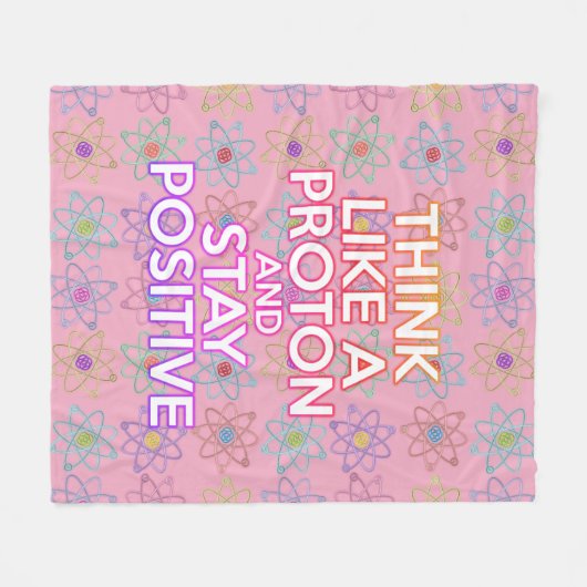 Funny Science Sprichwort Positive Attitude Girly P Fleecedecke (Vorderseite (Horizontal))