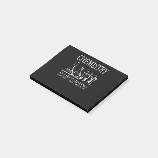 Funny Science Students Chemistry Is Like Cooking Post-it Klebezettel (angewinkelt)