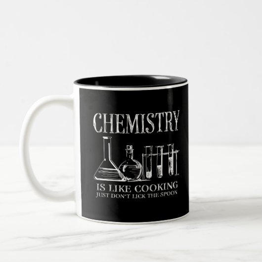 Funny Science Students Chemistry Is Like Cooking Zweifarbige Tasse (Links)