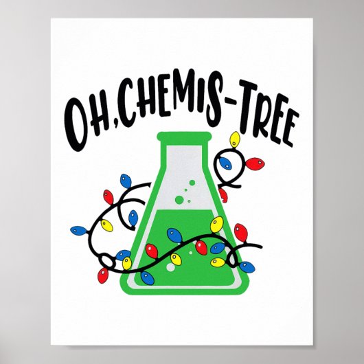 Funny Science Teacher Oh Chemistree Chemie Chri Poster (Vorne)
