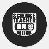 Funny Science Teacher On Mode Activated With Atom  Runder Aufkleber (Vorderseite)