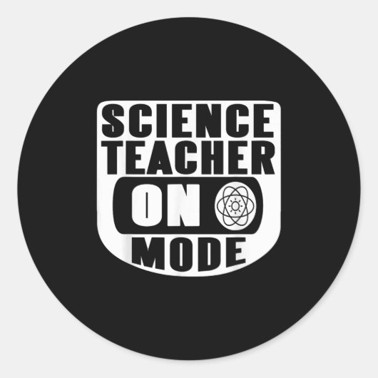 Funny Science Teacher On Mode Activated With Atom Runder Aufkleber (Vorderseite)