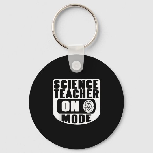 Funny Science Teacher On Mode Activated With Atom  Schlüsselanhänger (Vorderseite)