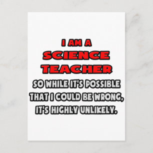 Funny Science Teacher .. Sehr unwahrscheinlich Postkarte