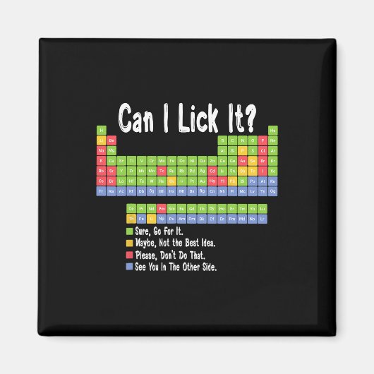 Funny Science Teacher Student Can I Lick It Period Magnet (Vorne)