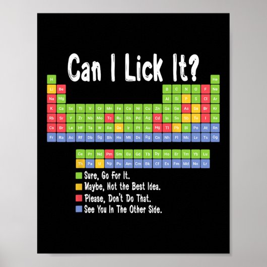 Funny Science Teacher Student Can I Lick It Period Poster (Vorne)