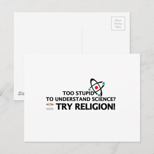 Funny Science VS Religion Postkarte (Vorne/Hinten)