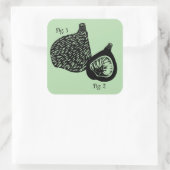 Funny Scientific Fig Illustration Quadratischer Aufkleber (Tasche)