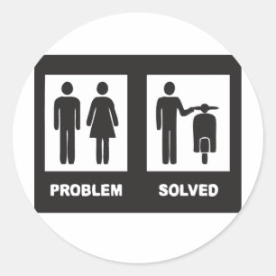 Funny Scooter Runder Aufkleber