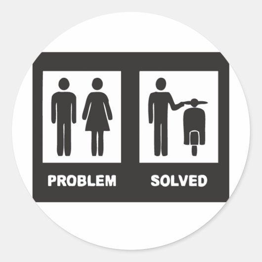 Funny Scooter Runder Aufkleber (Vorderseite)