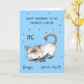 Funny Scorpicard Zodiac Cat Star Sternzeichen Horo Karte (Gelbe Blume)