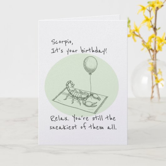 Funny Scorpio Zodiac Birthday Karte (Gelbe Blume)