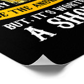 Funny Scotch Bourbon Whiskey mit einem Shot Gesche Poster (Ecke)